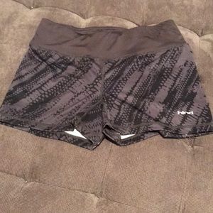 Grey/black Hind stretch athletic shorts